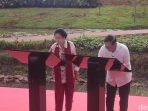 Presiden ke-5-RI Megawati Soekarnoputri Bersama Gubernur DKI Jakarta Pramono Anung Meresmikan Taman Bendera Pusaka di Jakarta.