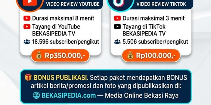 Flyer Rate Card Kerjasama Publikasi YouTube Channel Bekasipediatv